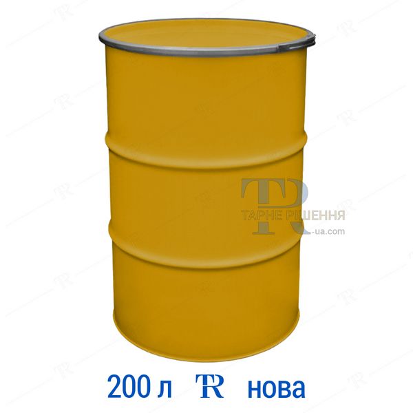 Бочка під мед, 200 - 212 л, нова, харчова, металева, знімна кришка та кільце, 1А2 ОН, жовта, доставка на адресу Покупця, від 100 шт